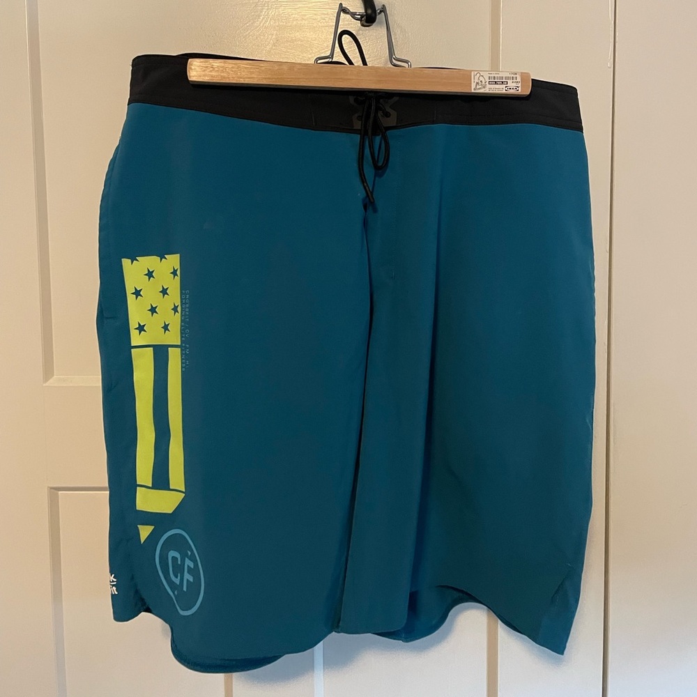 Blue and Yellow Reebok CrossFit Board Shorts Size Large